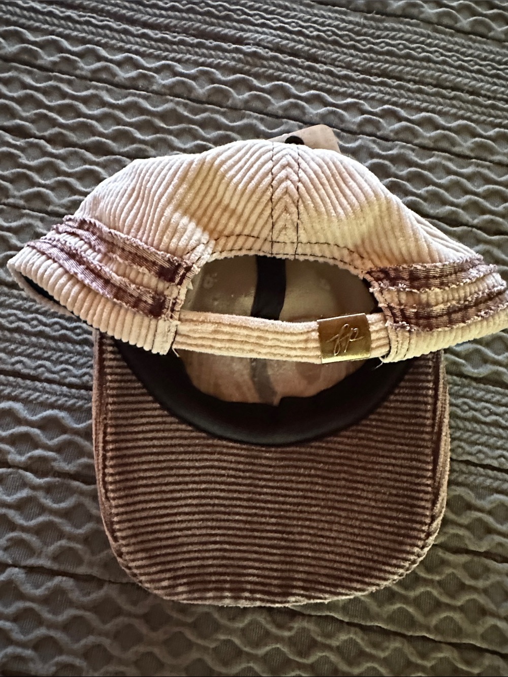 Free People Hollie Varaity Ivory & Brown Corduroy Baseball Cap with '84' Patch - Picture 9 of 15